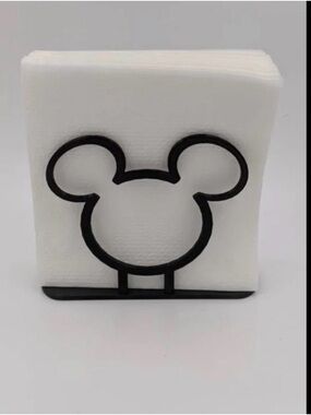 Disney Mickey Mouse Logo Napkin Letter Holder Black Metal